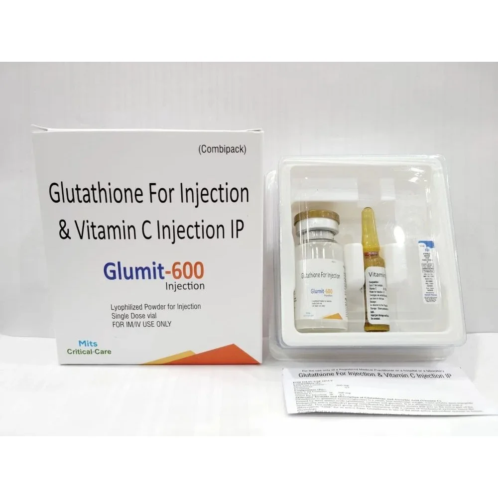 Glumit-600 Glutathione for Injection 600 mg with Vitamin C Injection IP (Combipack)